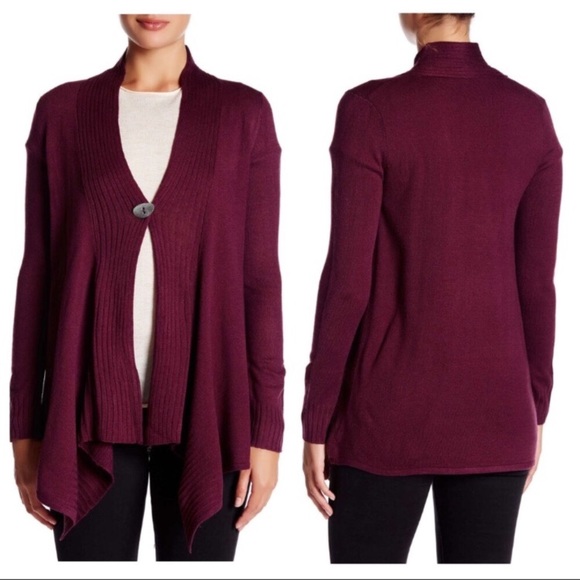 Cable & Gauge Drape Front Cardigan - Picture 2 of 4